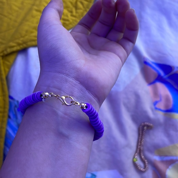Purple and gold clasp bracelet - Picture 1 of 2